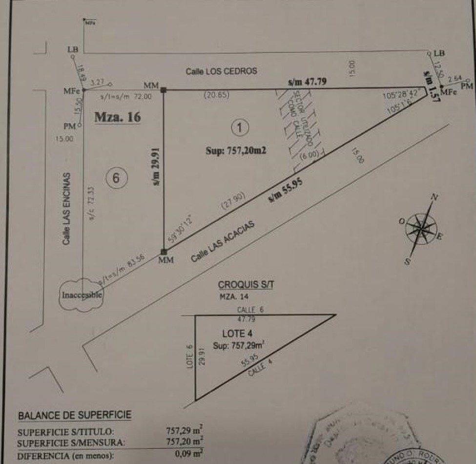 LOTE DE 757M2 EN EL BARRIO EL SOSIEGO VENDE O PERMUTA