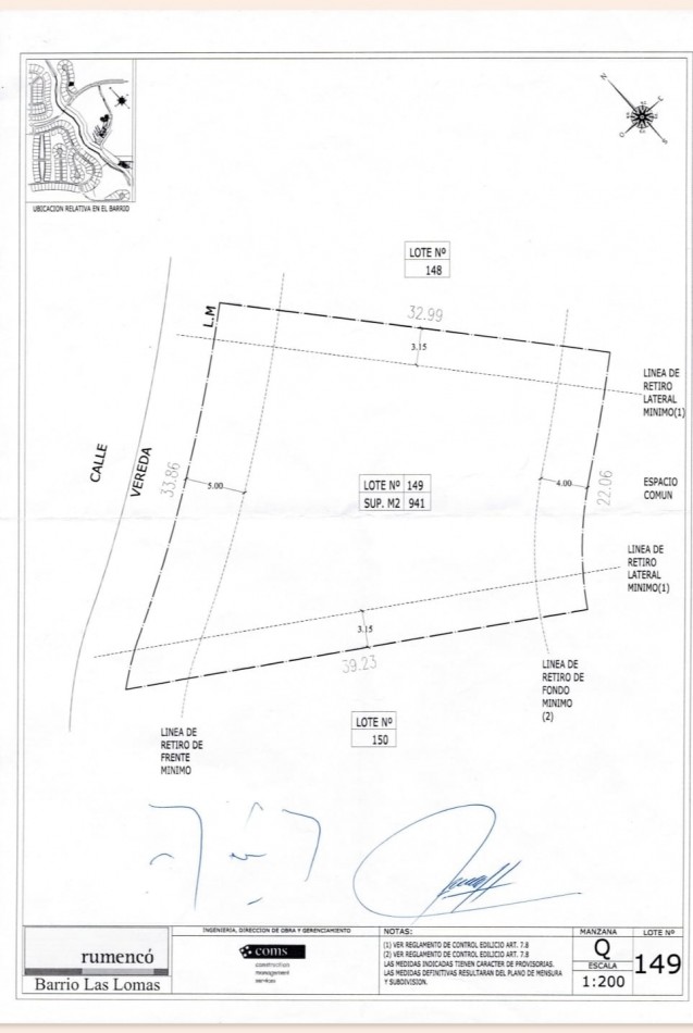 LOTE DE 941M2 EN LOMAS CHICO, BARRIO PRIVADO RUMENCO